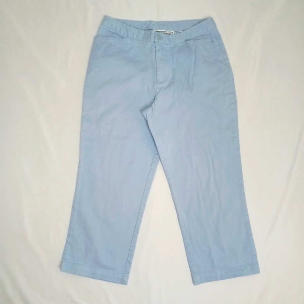 Erik Stewart Stretch Light Blue Capris.